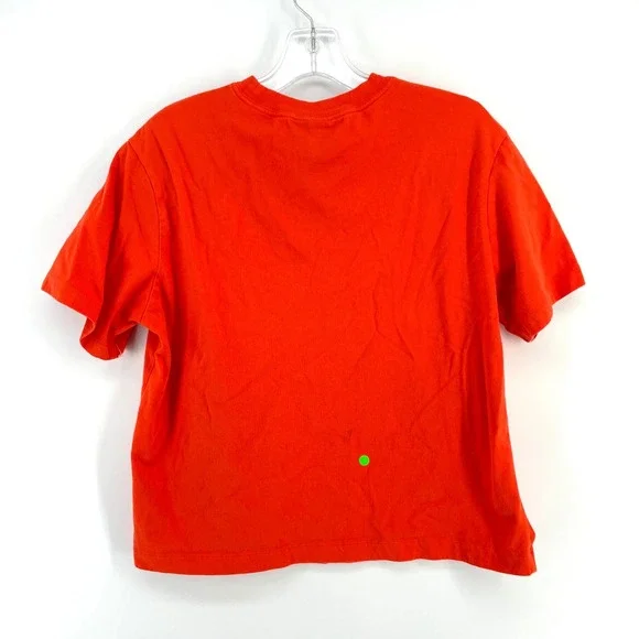 Nike Mens Small Center Swoosh Embroidered T-Shirt Bright Orange Sportswear Tee - Picture 6 of 7